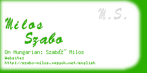 milos szabo business card